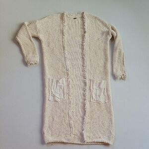 Free People Cream Knit Cardigan